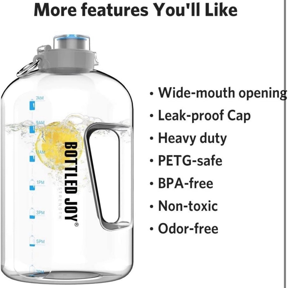 BOTTLED JOY 1 Gallon Water Bottle, BPA Free Large Water Bottle - Picture 2 of 5